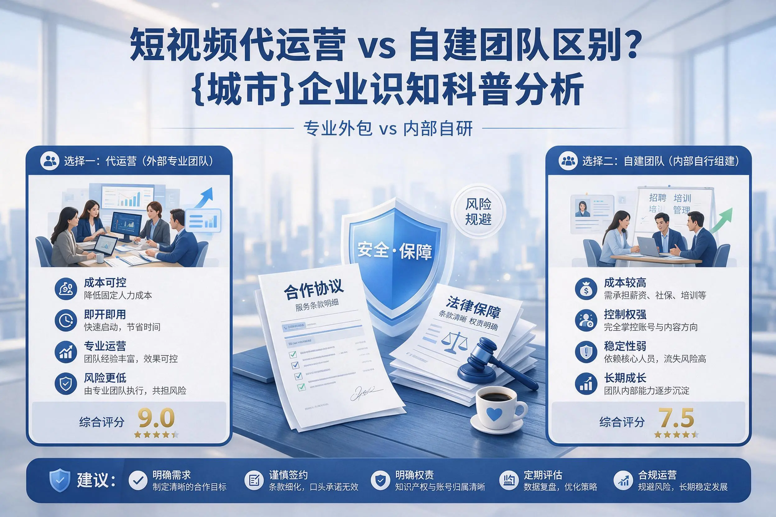短视频代运营与自建团队区别?洛阳企业认知科普分析