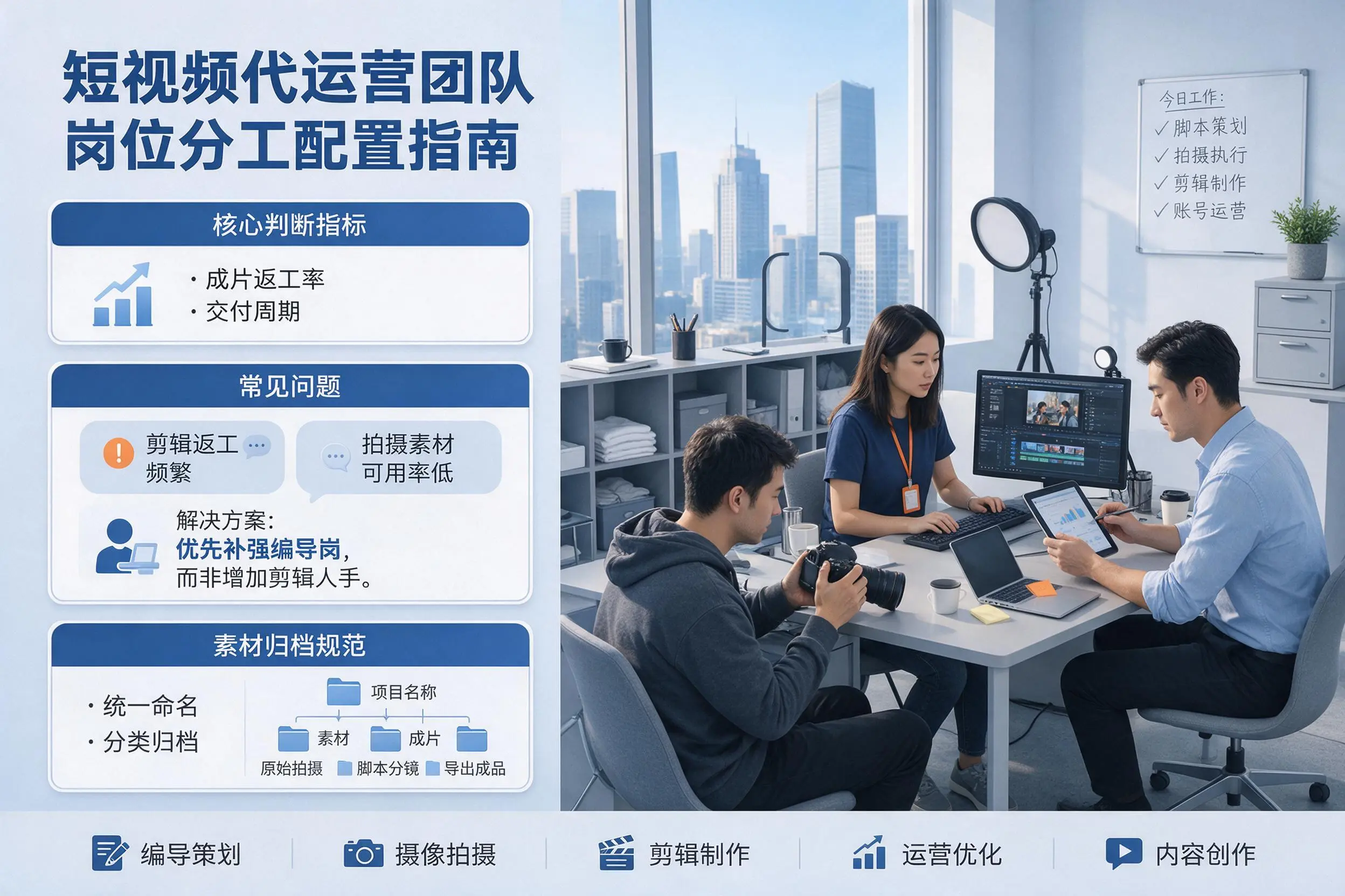 短视频代运营团队如何配置?洛阳企业岗位分工科普说明