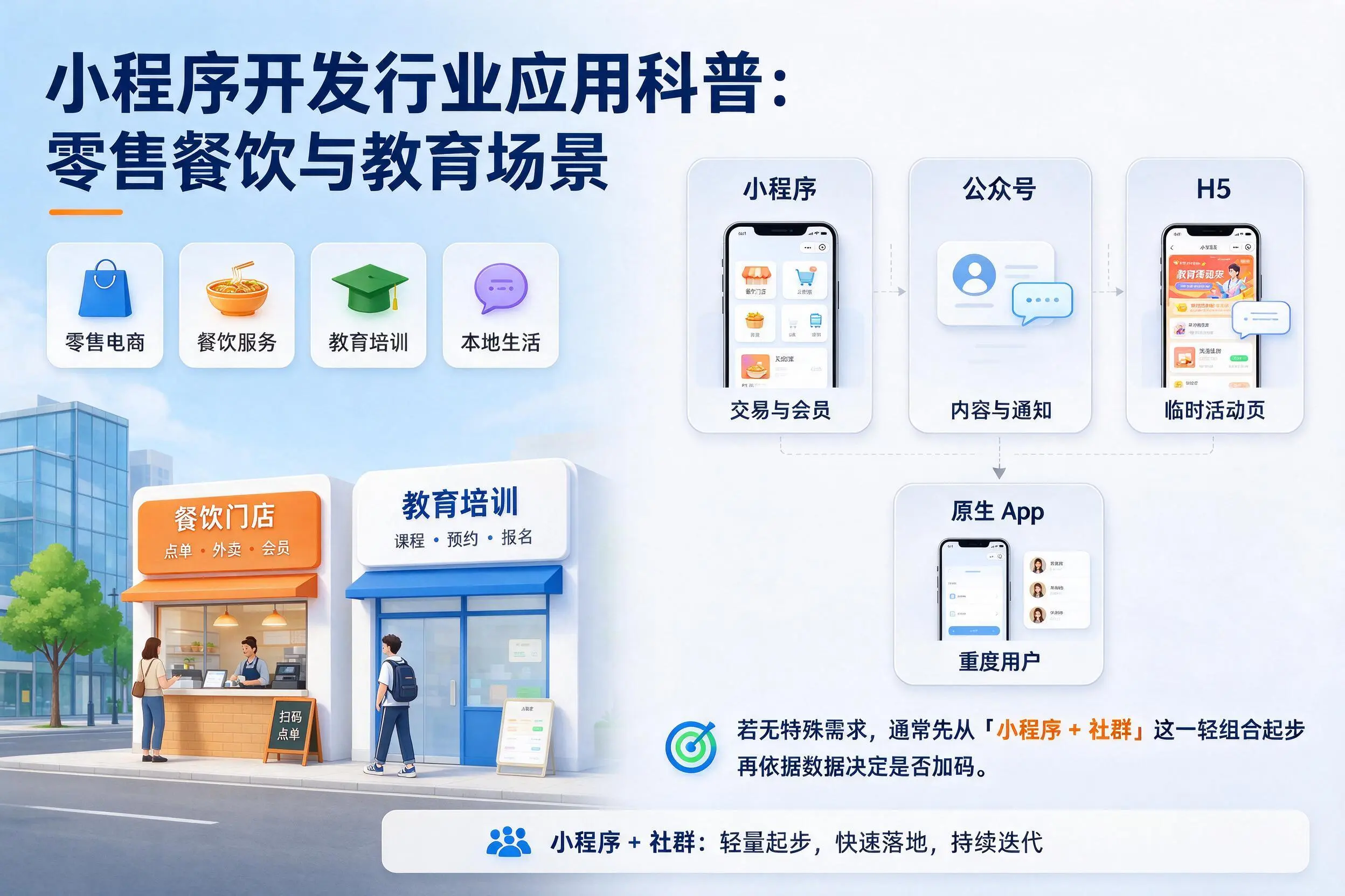 洛阳小程序开发行业应用科普:零售餐饮与教育场景