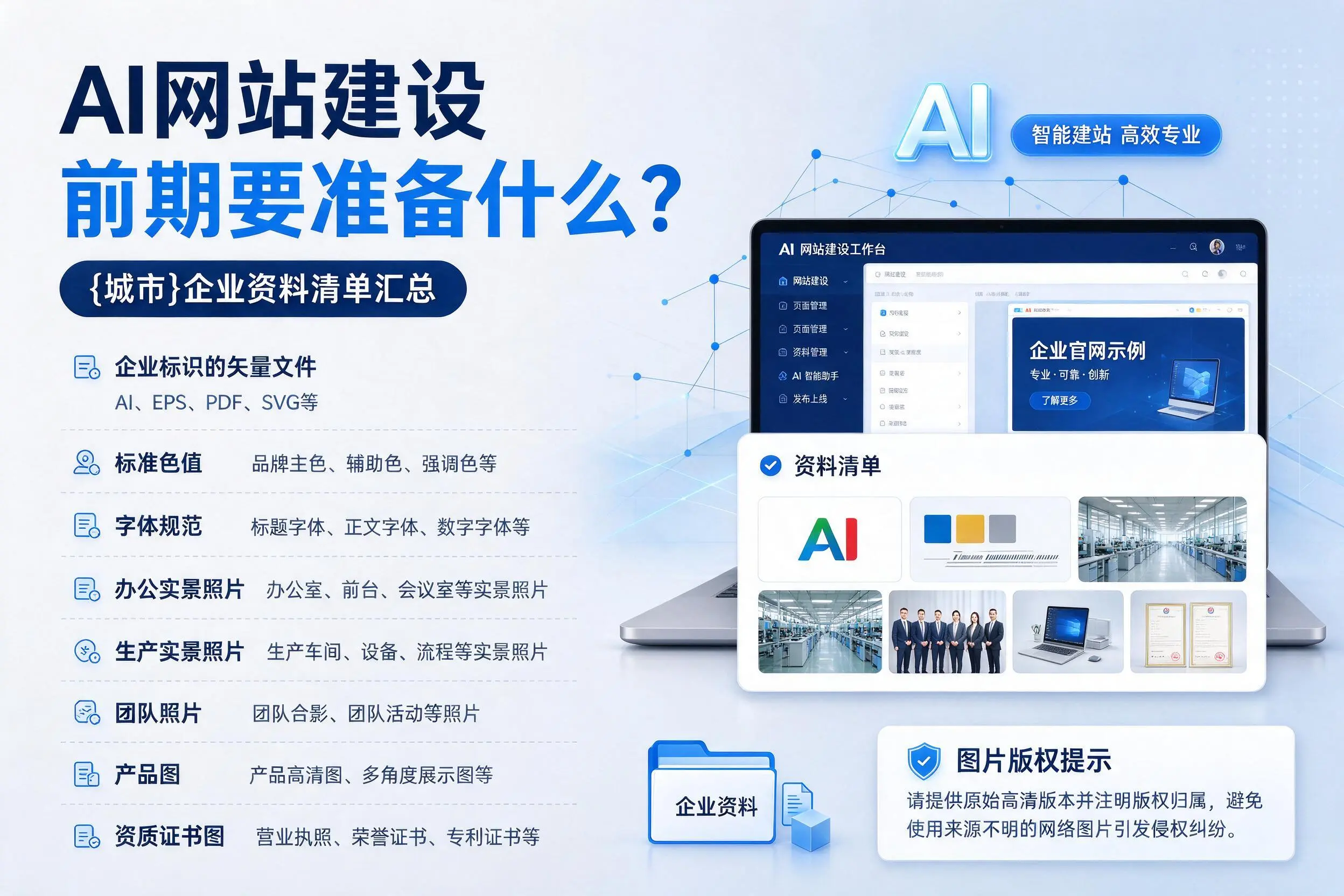 AI网站建设前期要准备什么？洛阳企业资料清单汇总