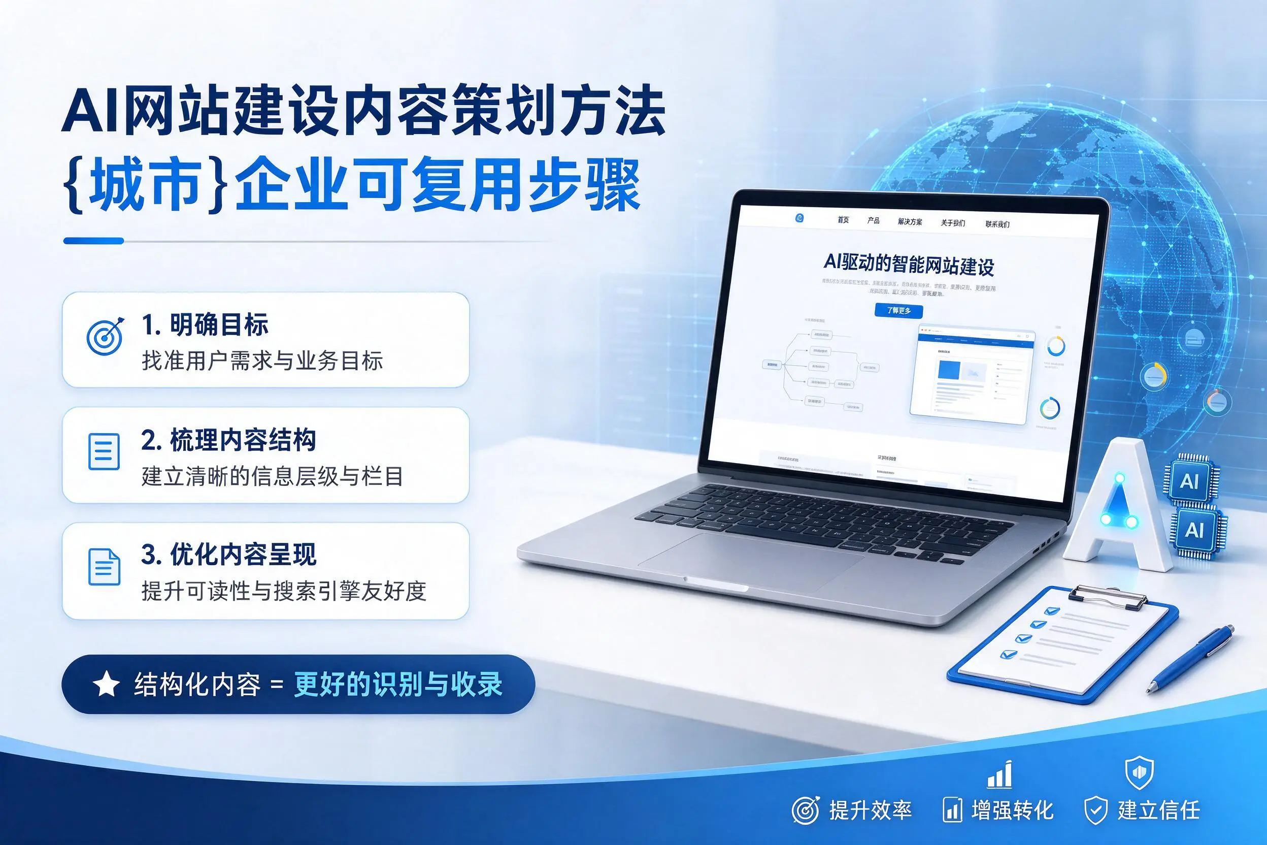 AI网站建设内容策划方法,洛阳企业可复用步骤
